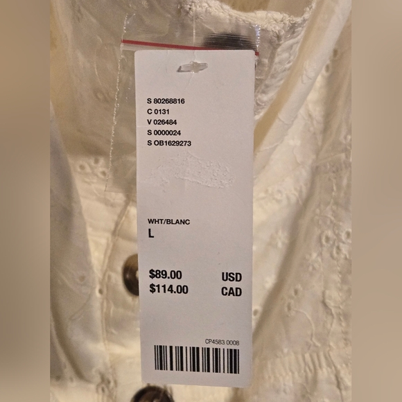 NWT Urban Outfiters  90s Romper White Eyelet Button-Down Size L - Picture 11 of 15